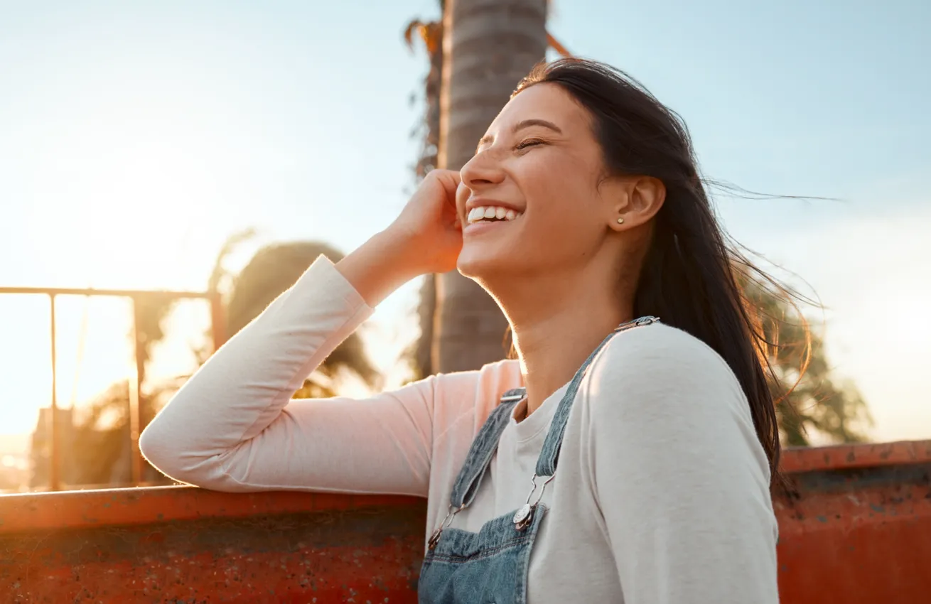 smiling in the sun