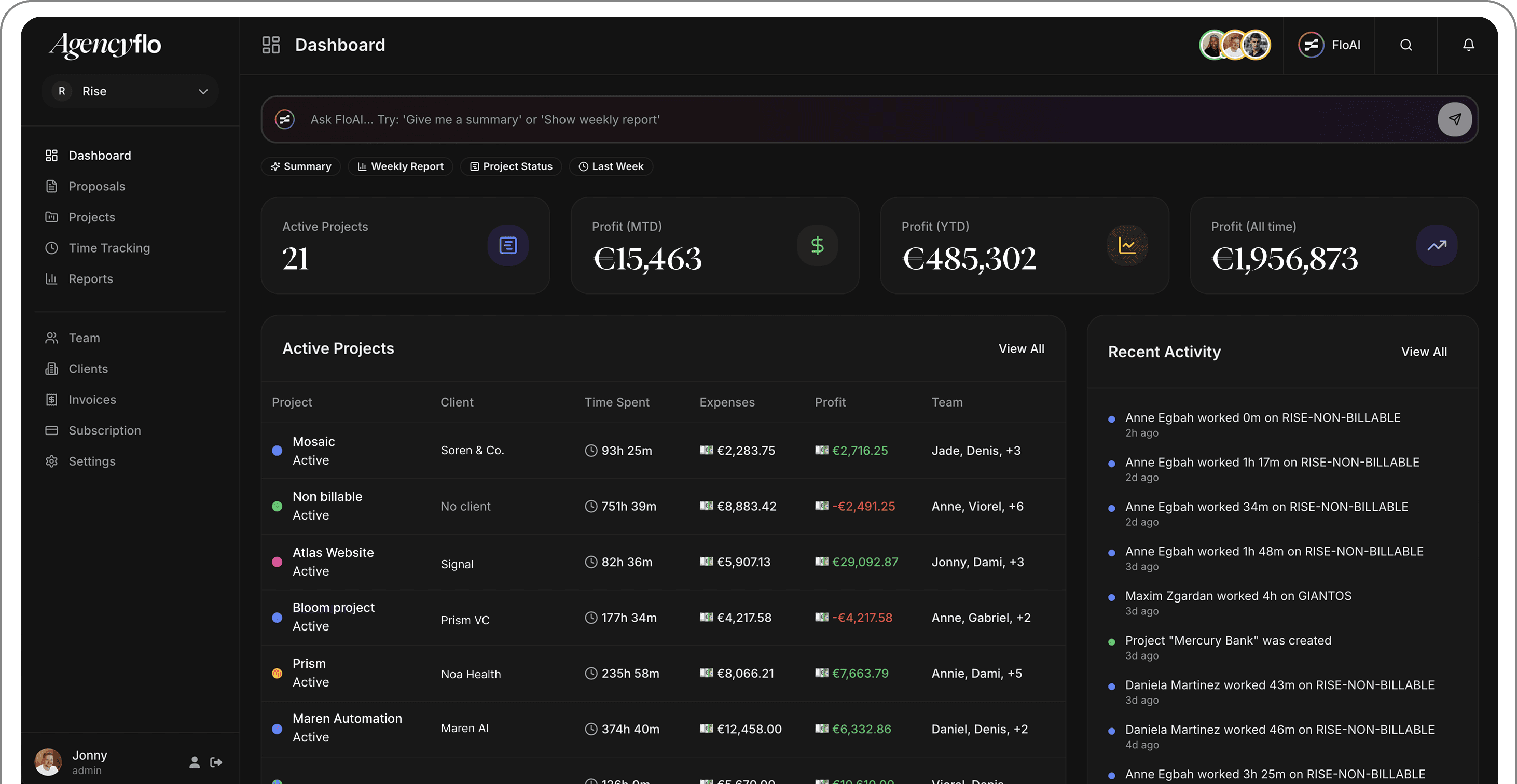 An image of Dreelio's dashboard