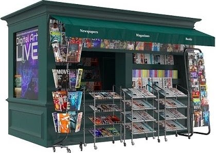 Foto de uma banca de jornal