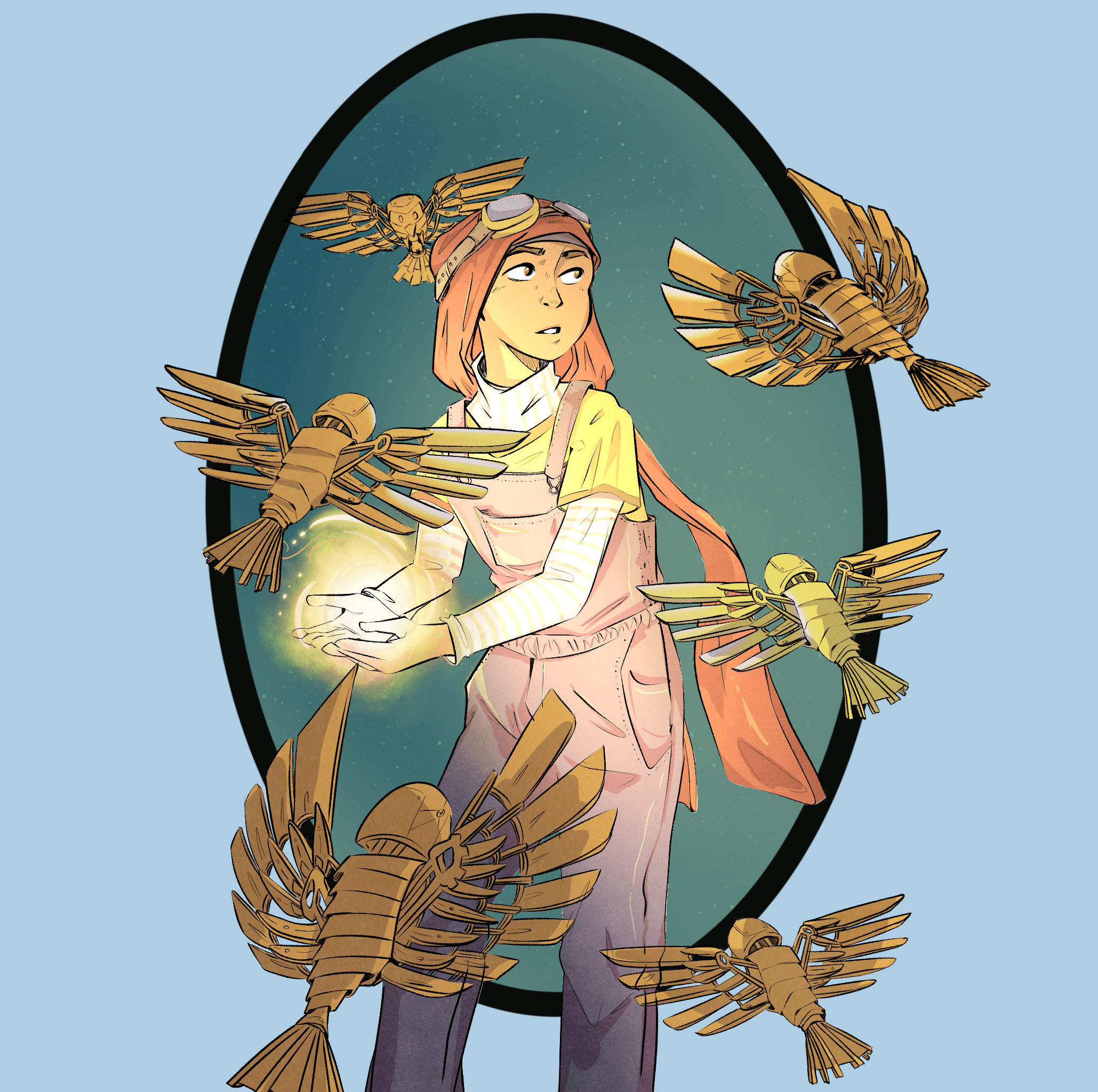 Character concept illustration of a mechanic in a workwear outfit.