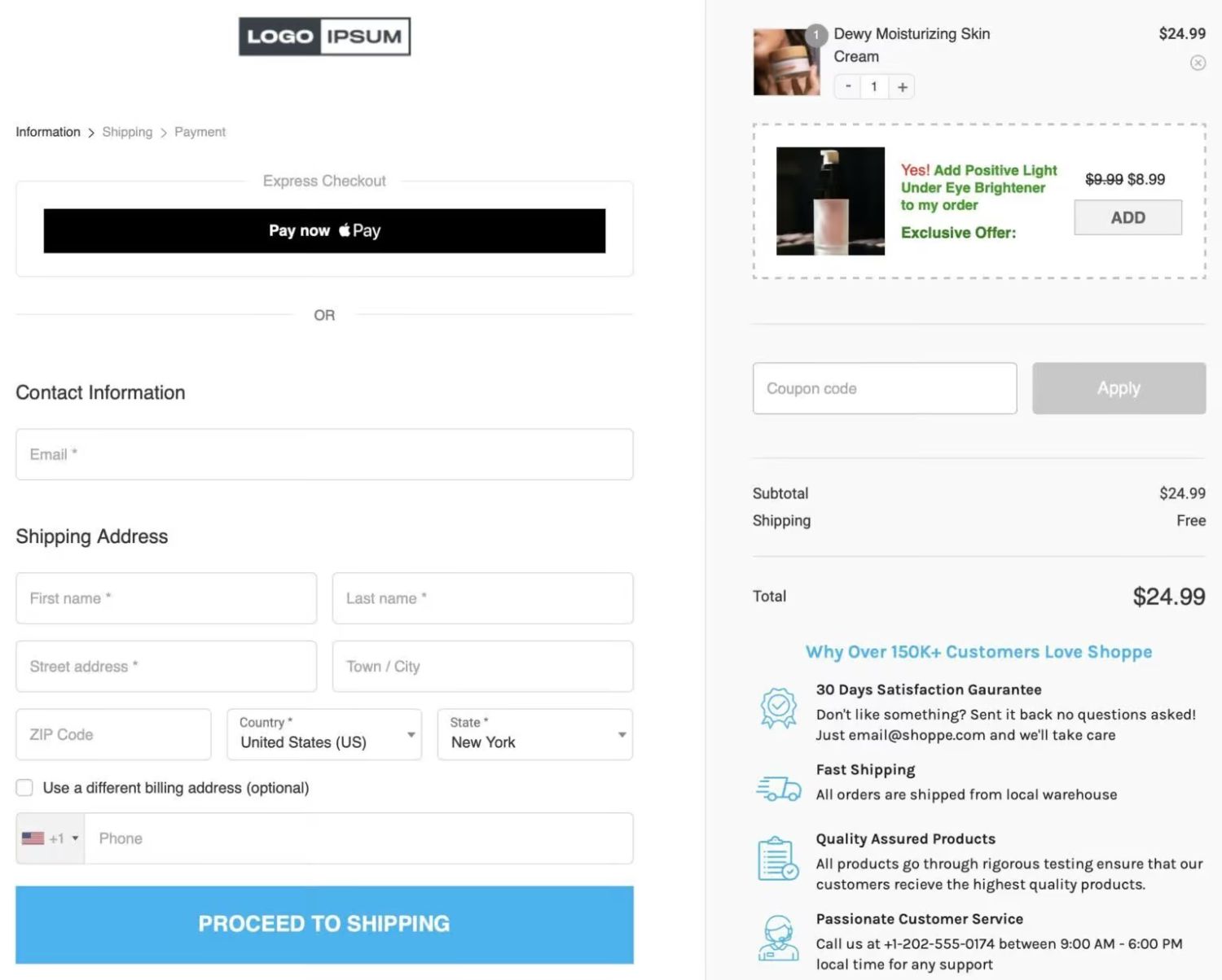 Optimise Checkout with Add-Ons – A checkout page displaying an upsell opportunity for an additional beauty product with a limited-time discount.