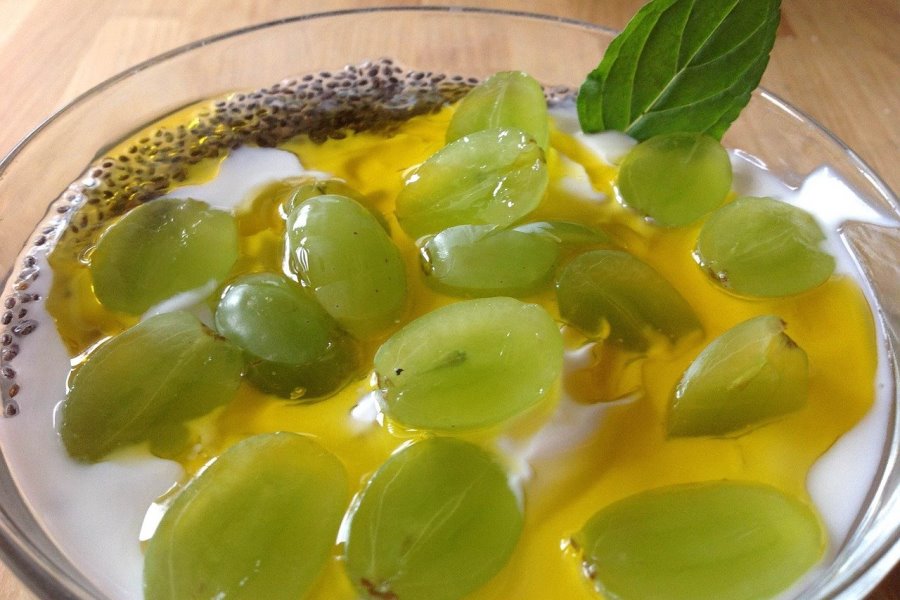Uva senza semi con yogurt