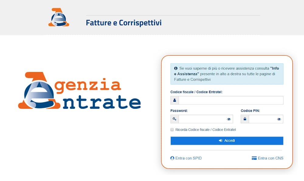 screenshot login cassetto fiscale agenzia delle entrate