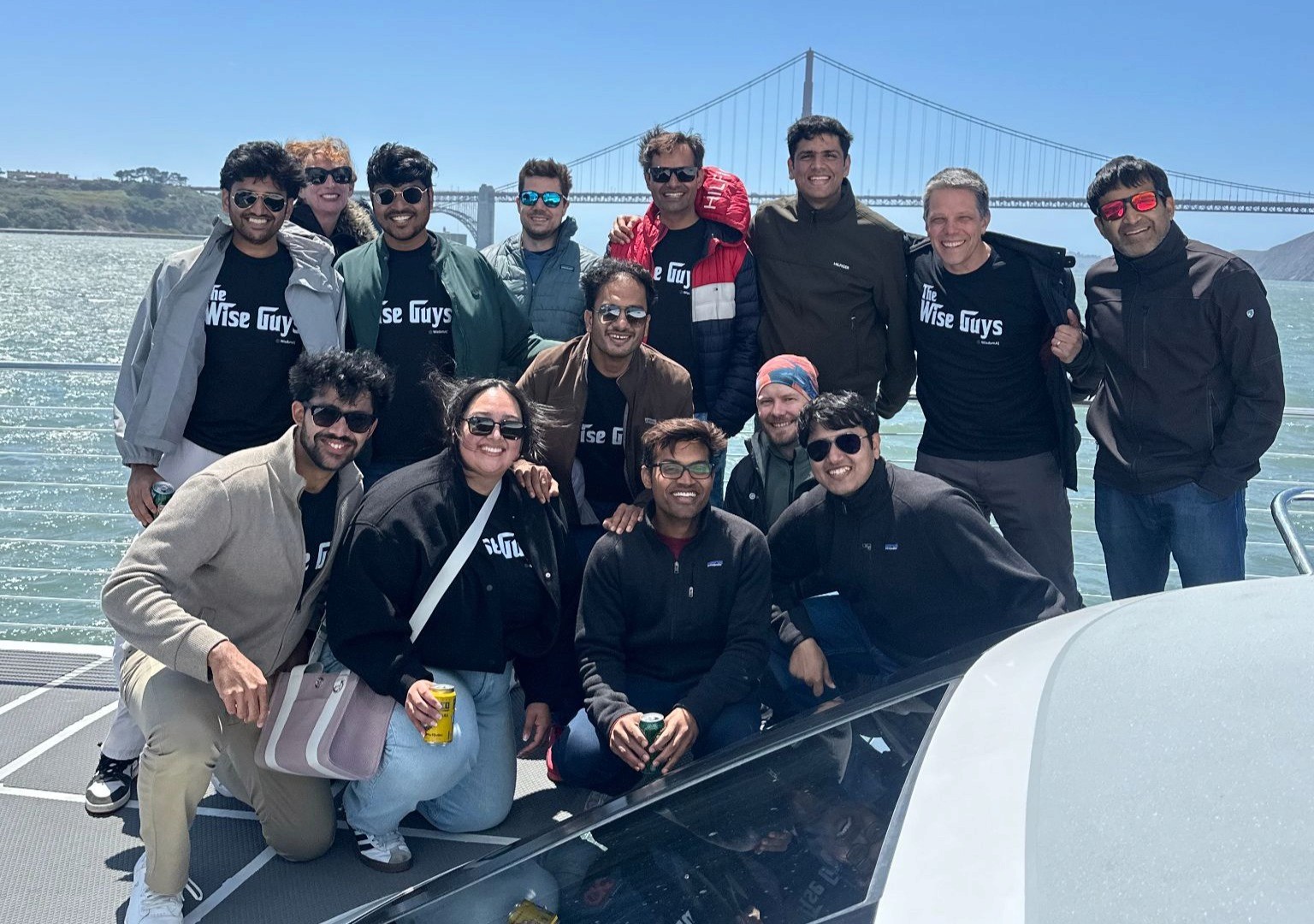 WisdomAI team in front of the golden gate bridge in san francisco