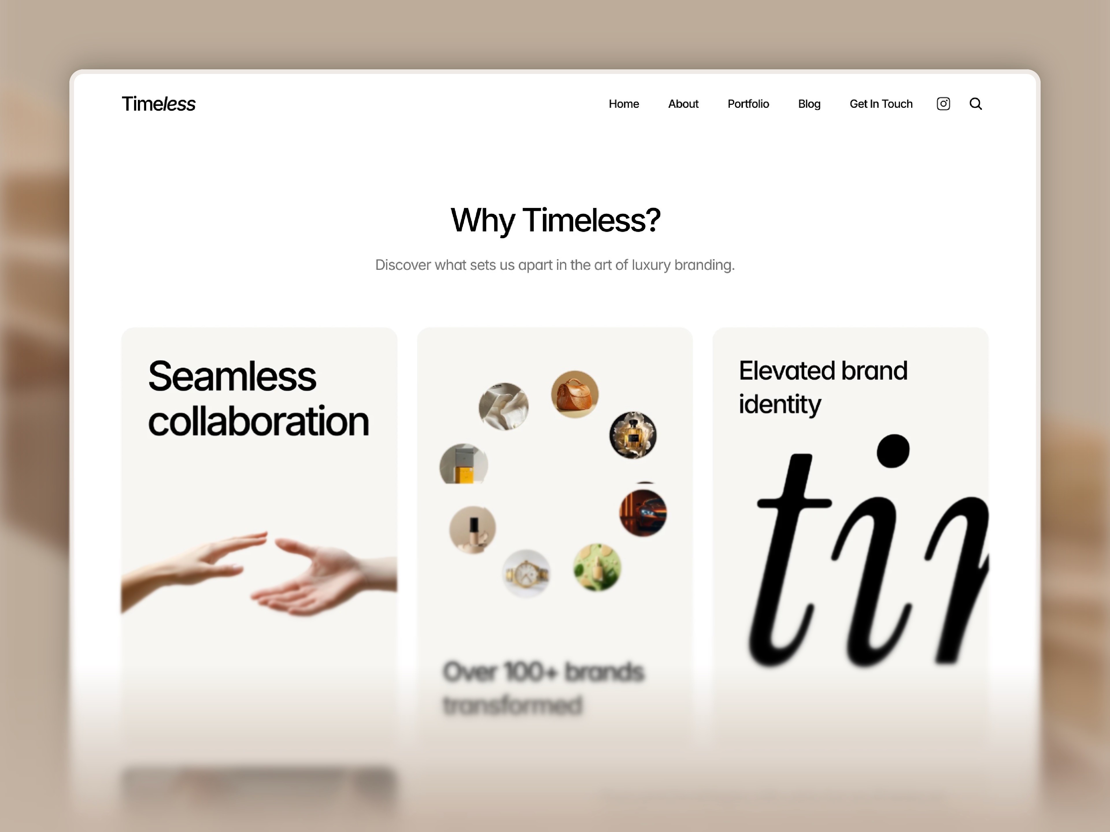 Screenshot of Timeless template