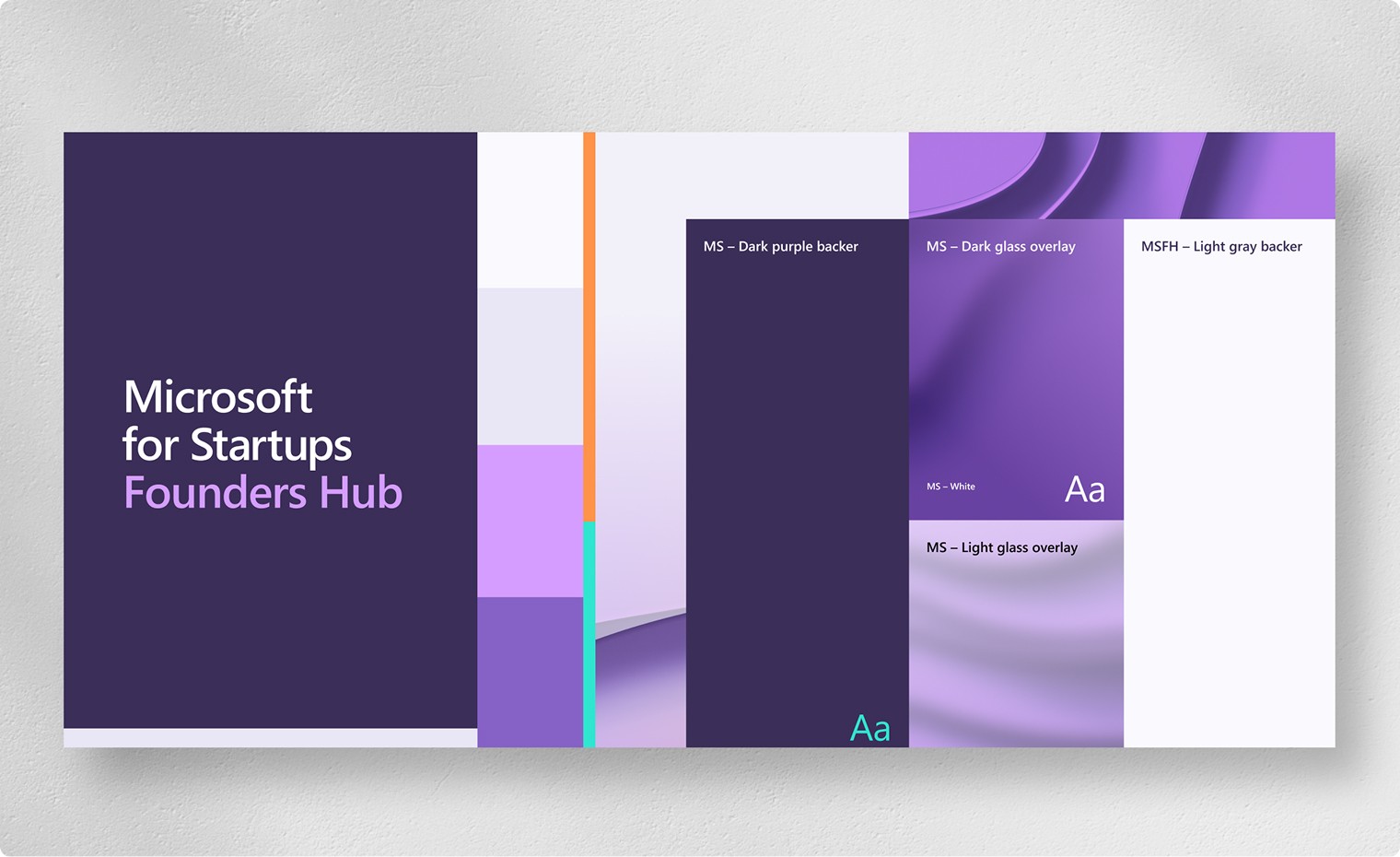 Brand color choices for Microsoft for Startups Founder Hub