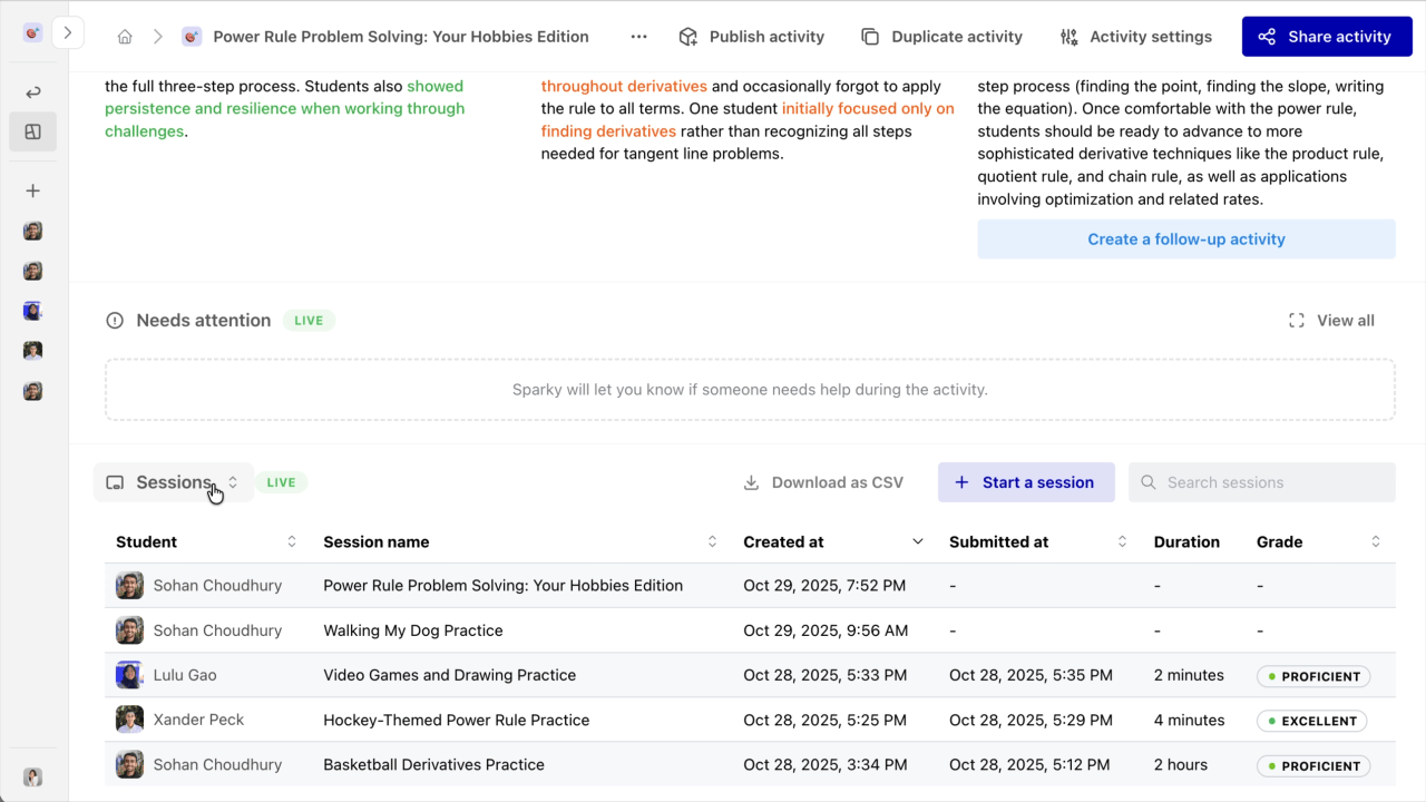 GIF showing how to view archived chats and sessions on Flint