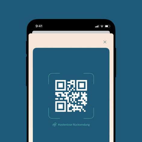 QR code on the smartphone for returns after orders in the OTTO app