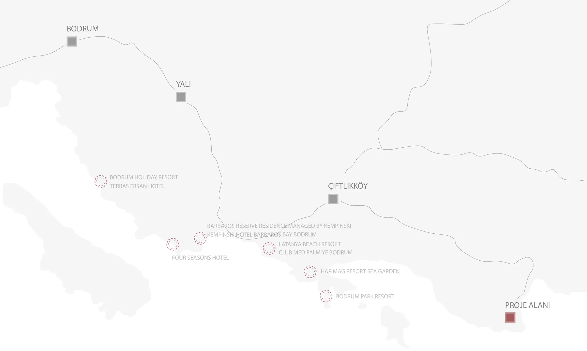 Map of the immediate surroundings showing the project site and nearby settlements