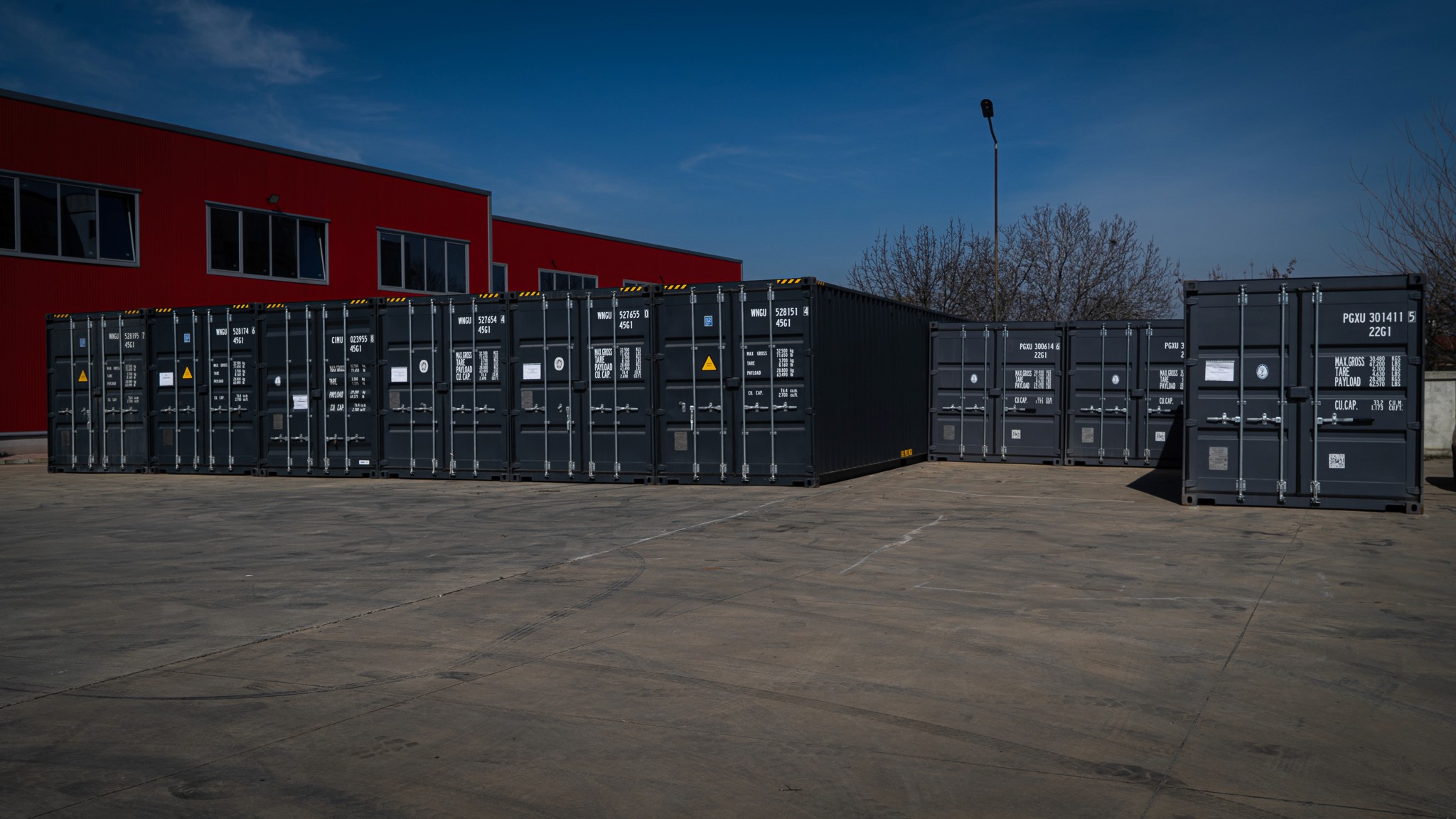 Drone shot of a running track at night