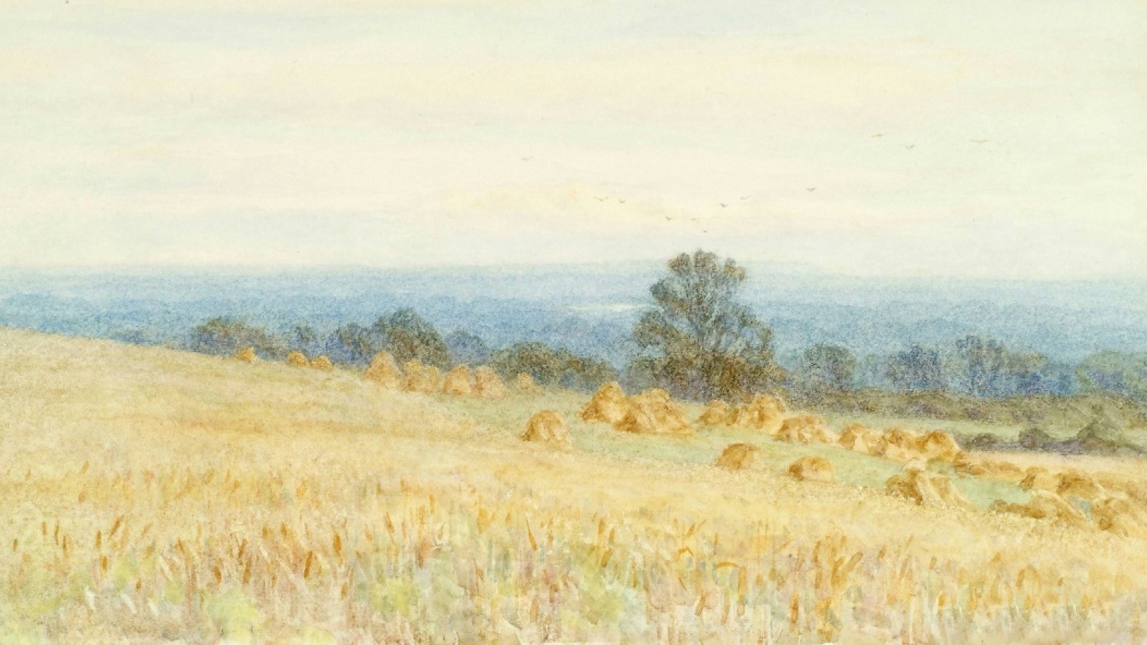 Classic painting of yellow field