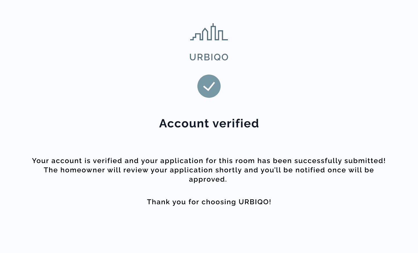 Urbiqo app screenshot showing verification options screen with document upload and profile sections
