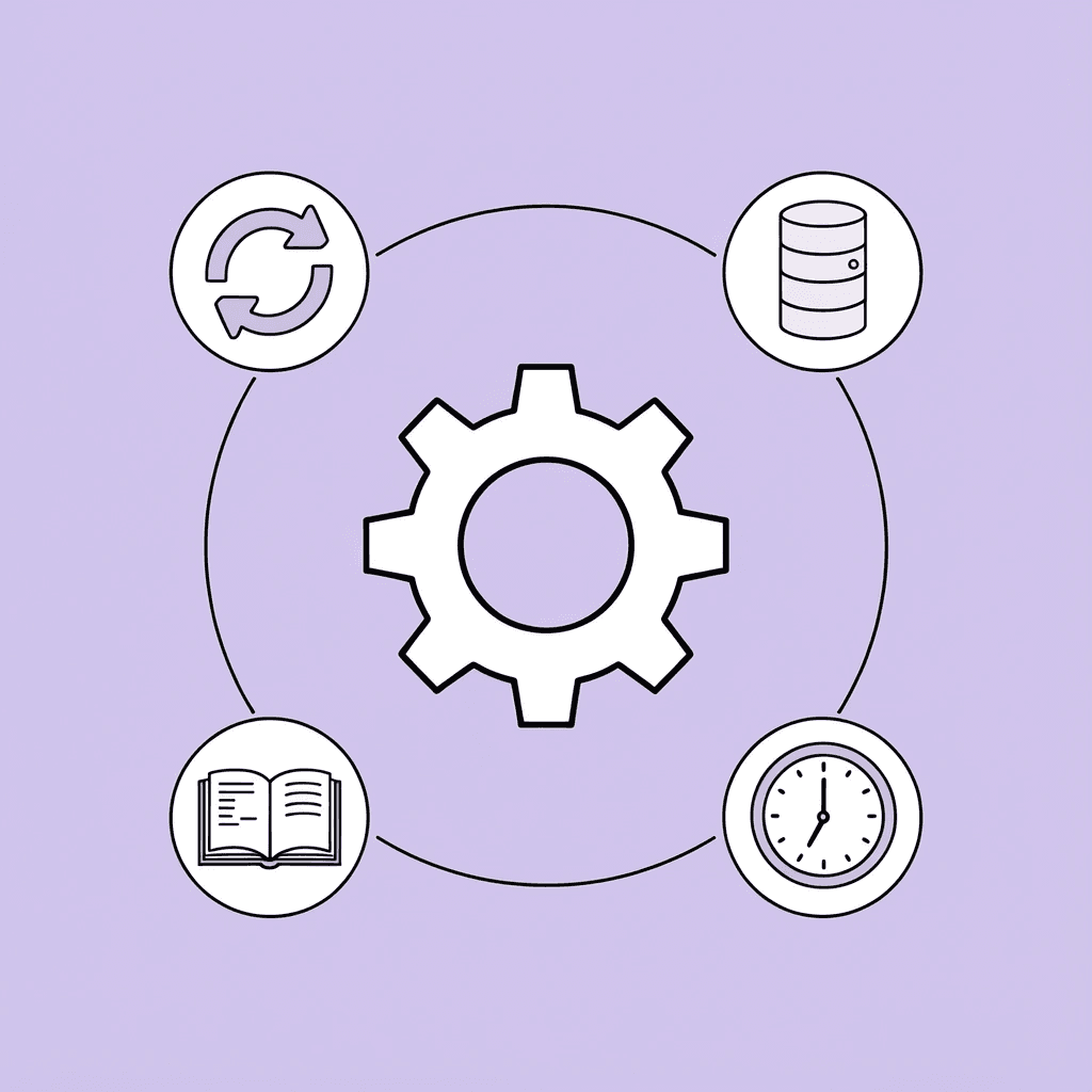 Central hub with four AI agents connected by lines, representing multi-agent collaboration and information sharing