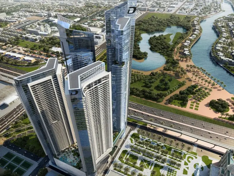 Aykon city tower damac aerial view