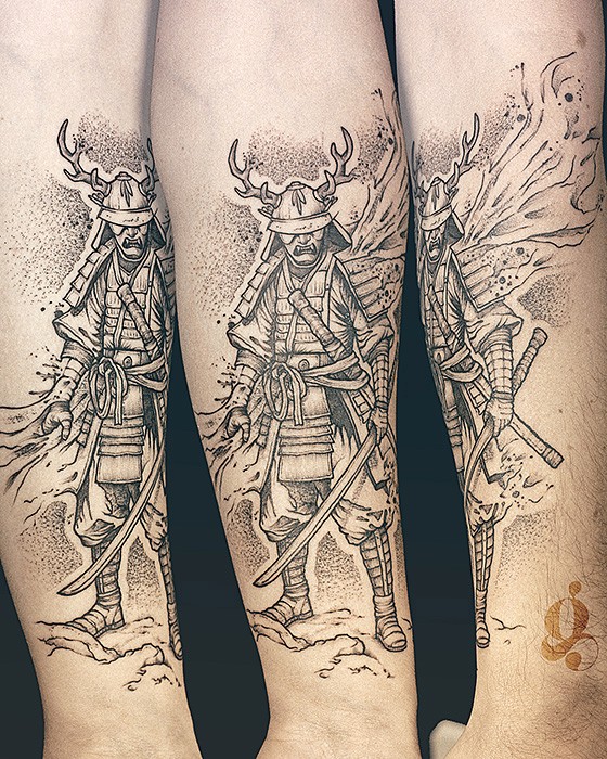 Samuraï - Sketch, Pop Culture, Graphique & Blackwork par Julien Joolz à Grinoir Tattoo