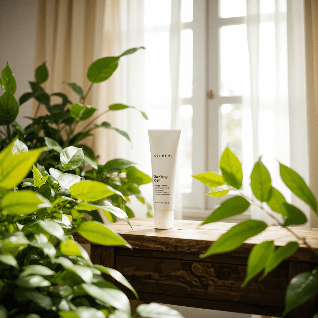 product photography of tube of soothing gel