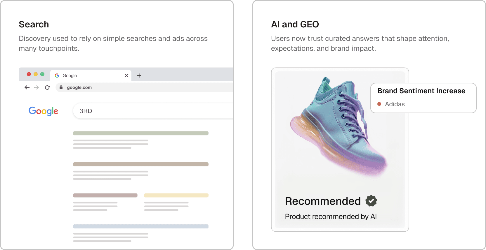 3RD AI visibility dashboard showing brand Quality Score across ChatGPT, Perplexity and Gemini.