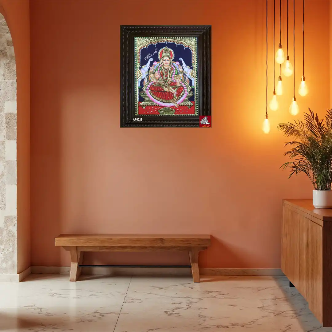 Tanjore painting of Goddess Gajalakshmi