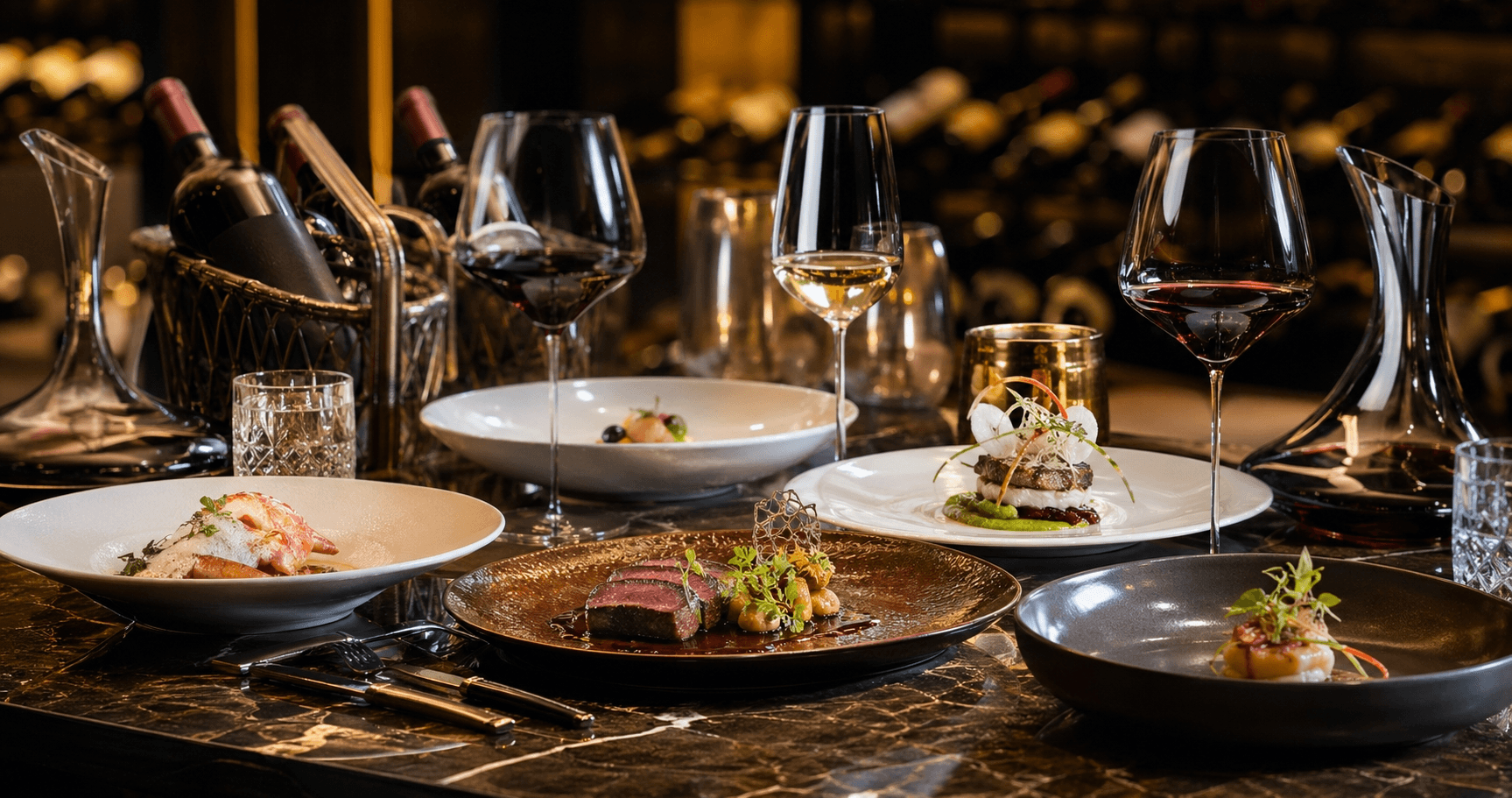 BW Event 360 策劃的私人派對，奢華酒窖風格的 VIP 聚會精緻餐飲佈置。