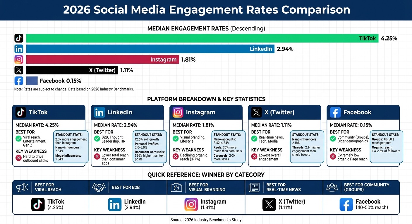 2026 Social Media Engagement Rates by Platform Comparison