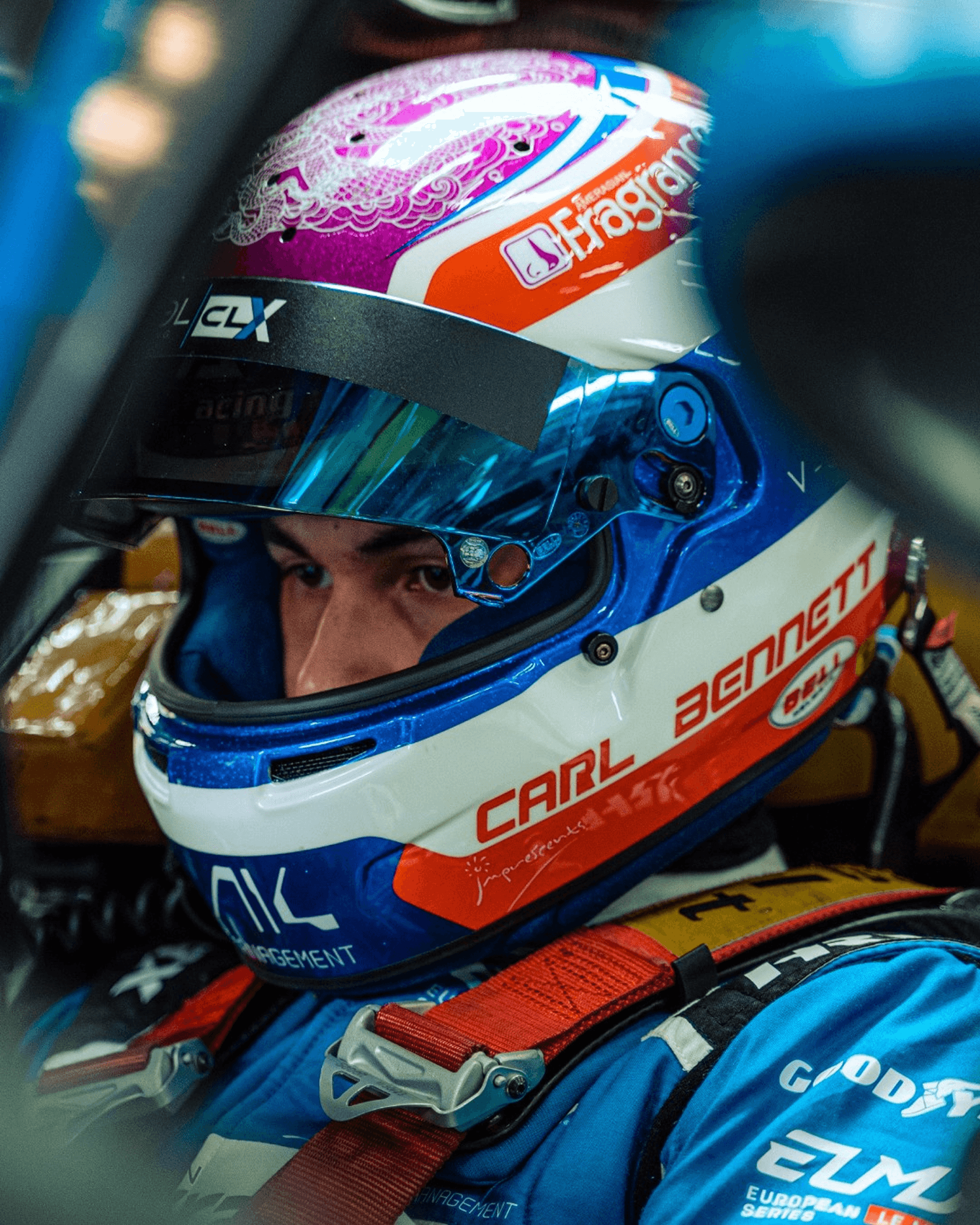 Carl Bennett sitting in his AF Corse