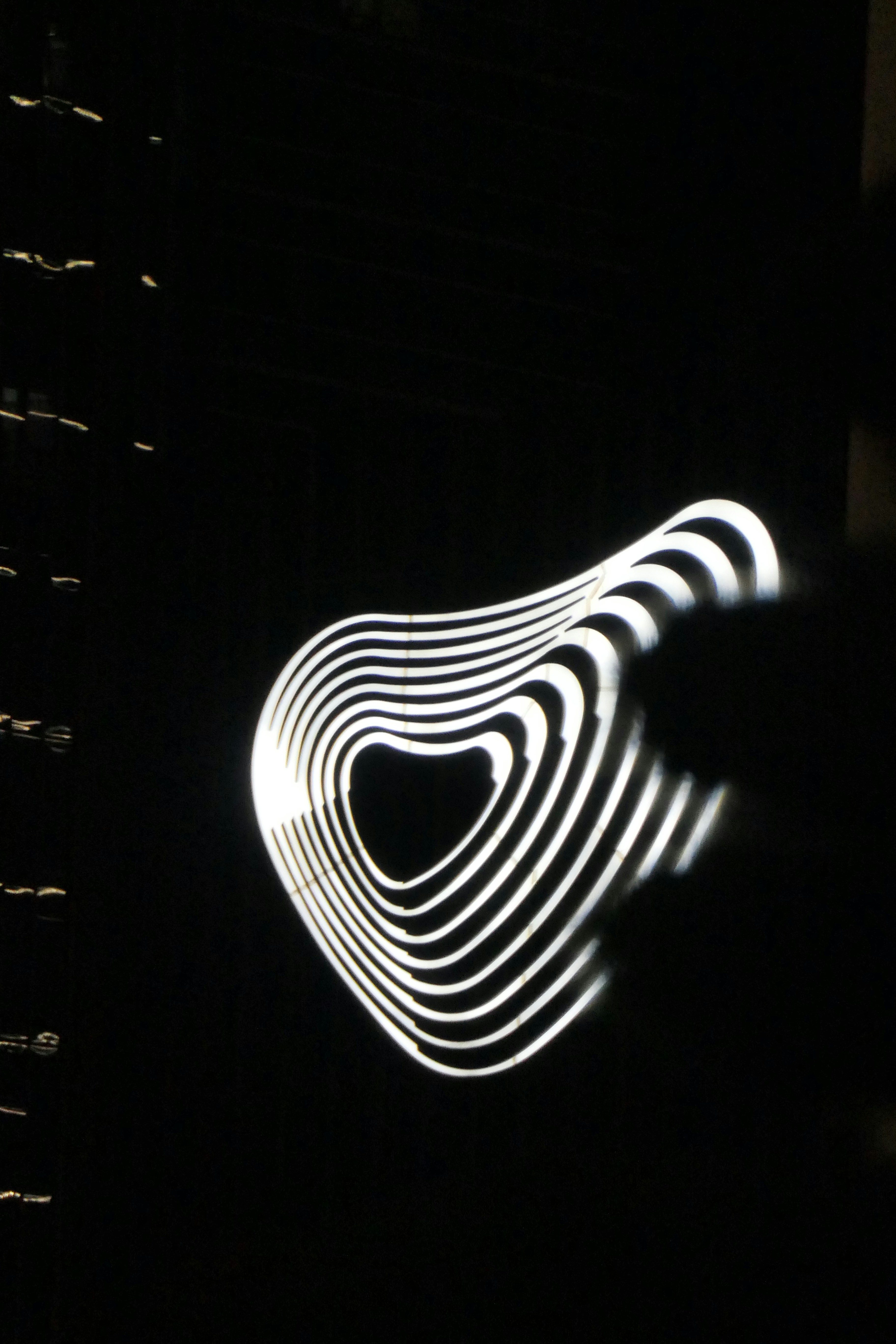A black and white photo of a heart shaped object