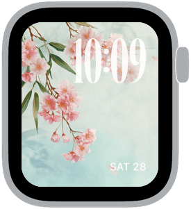 hanami morning Apple Watch face preview 2 featuring floral, modern, and spring.