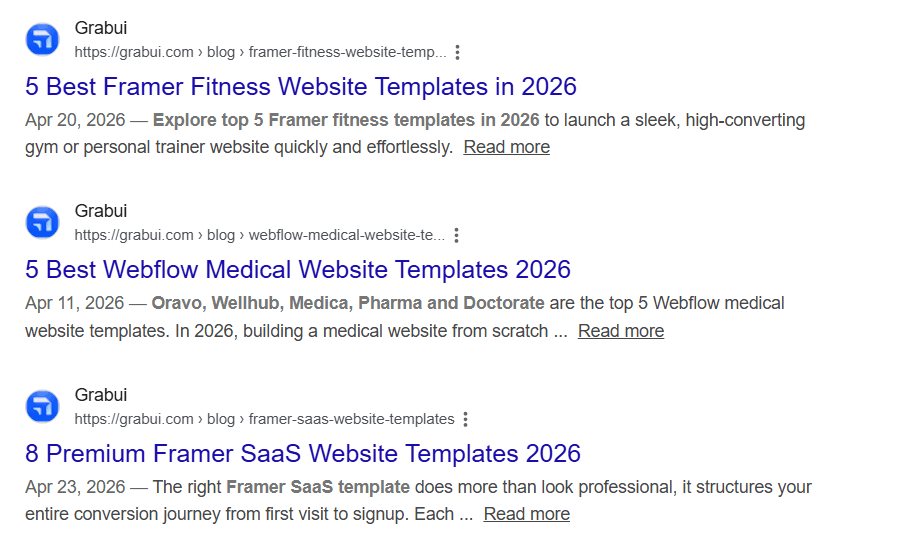 Meta Description examples from GrabUI