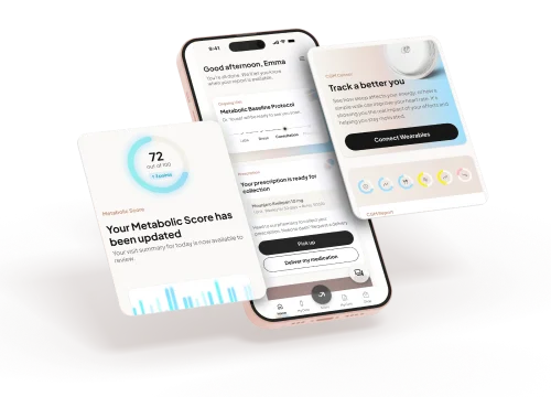 Metabolic app screens