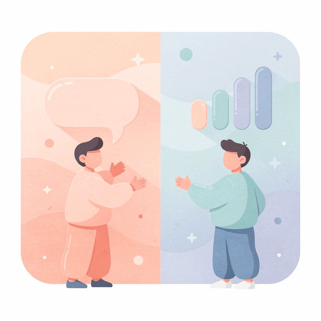 Split scene comparing tool usage versus results achievement - SEO Agency Software