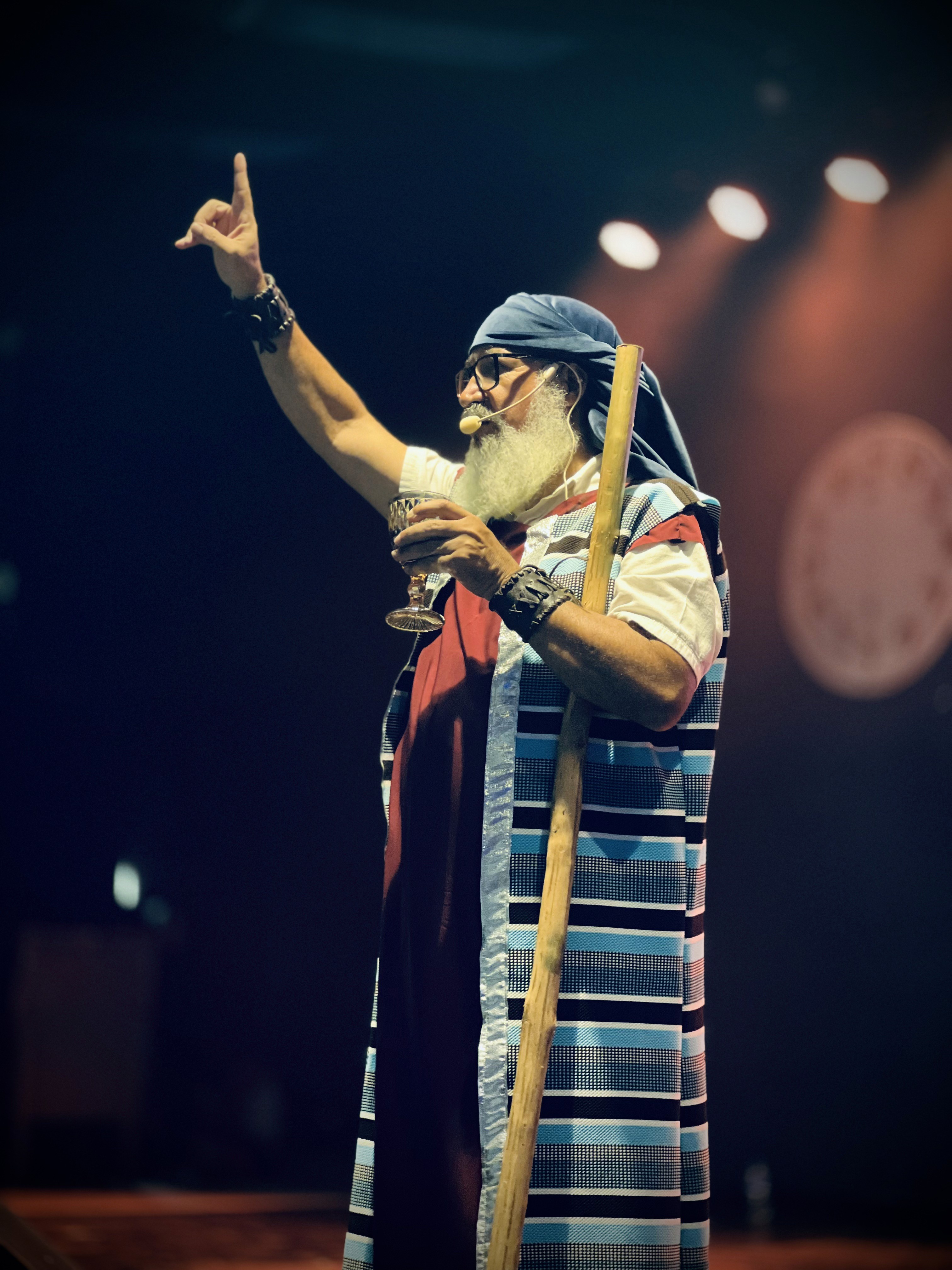 a man holding a microphone in his hands