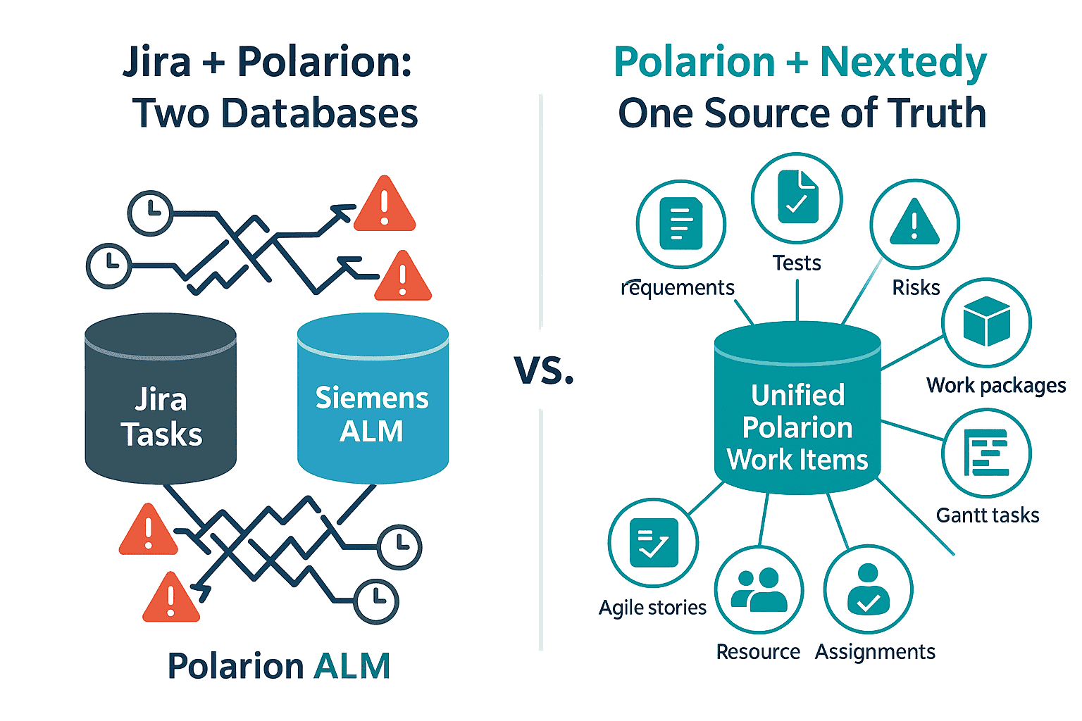Why Unified Polarion ALM + Nextedy Beats a Jira-Polarion Integration for Enterprise Development — figure 1