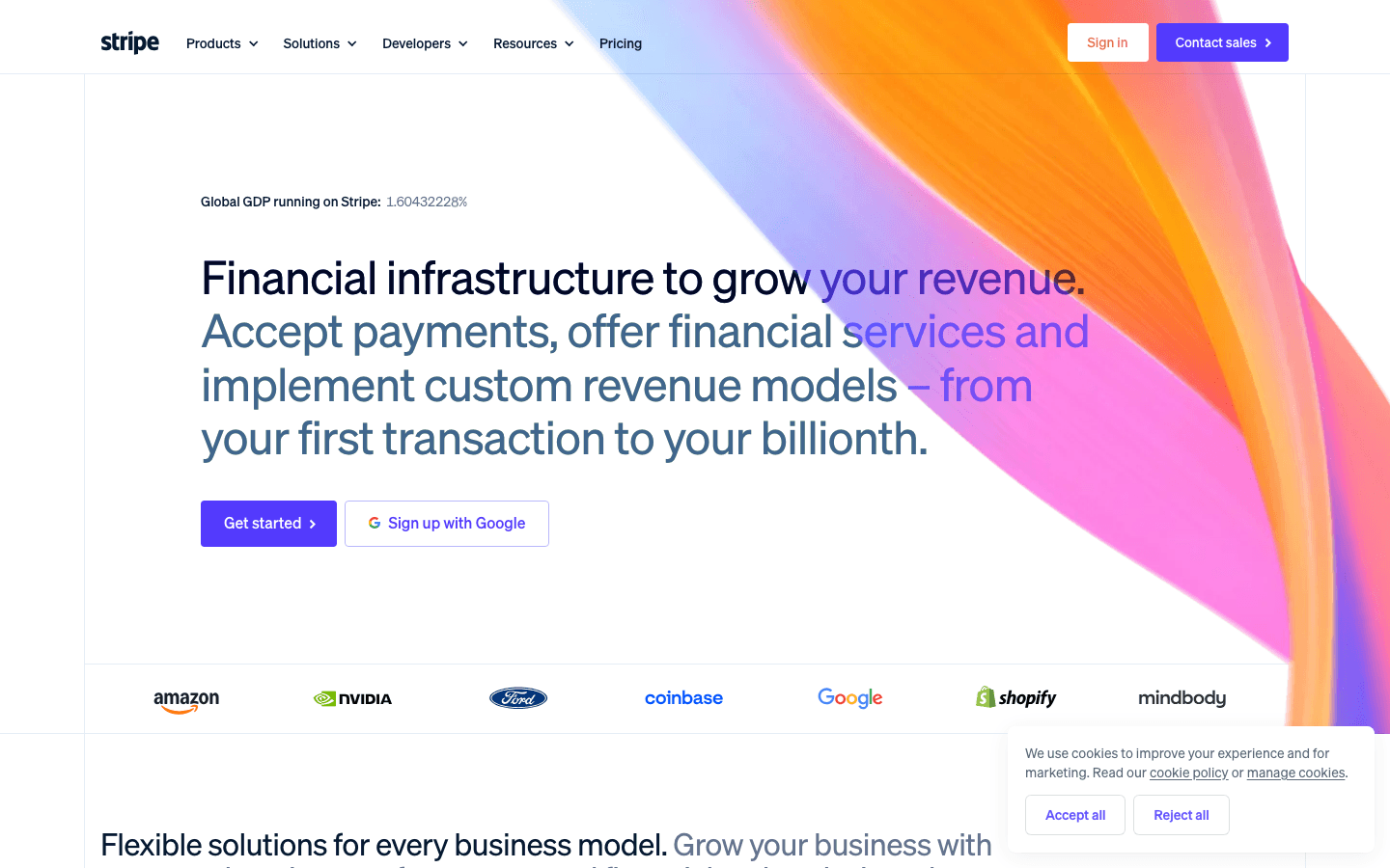 Stripe homepage alternative nashi