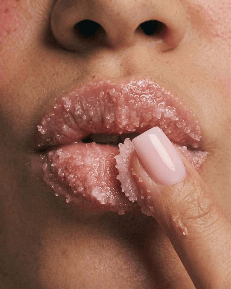 Close-up lip texture for beauty visual direction