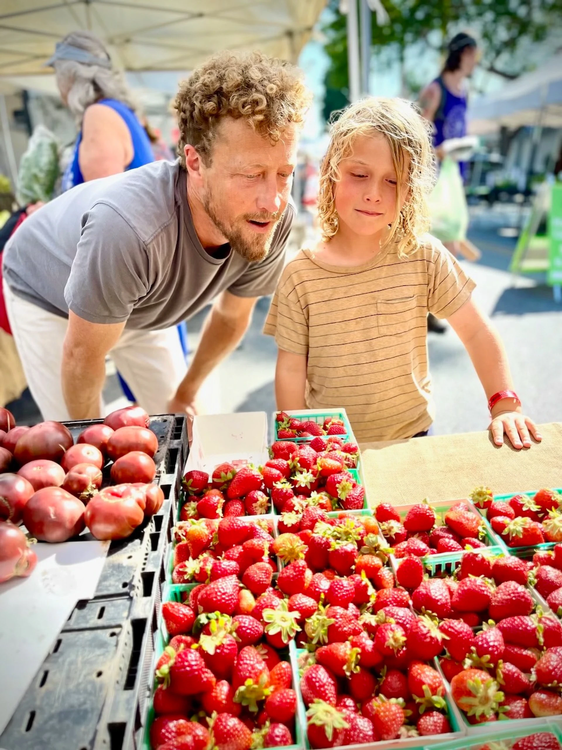 Man and kids baking together
