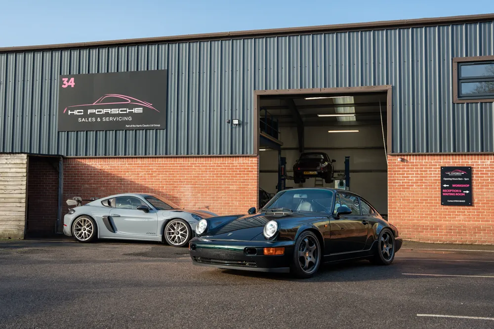 line up of porsches