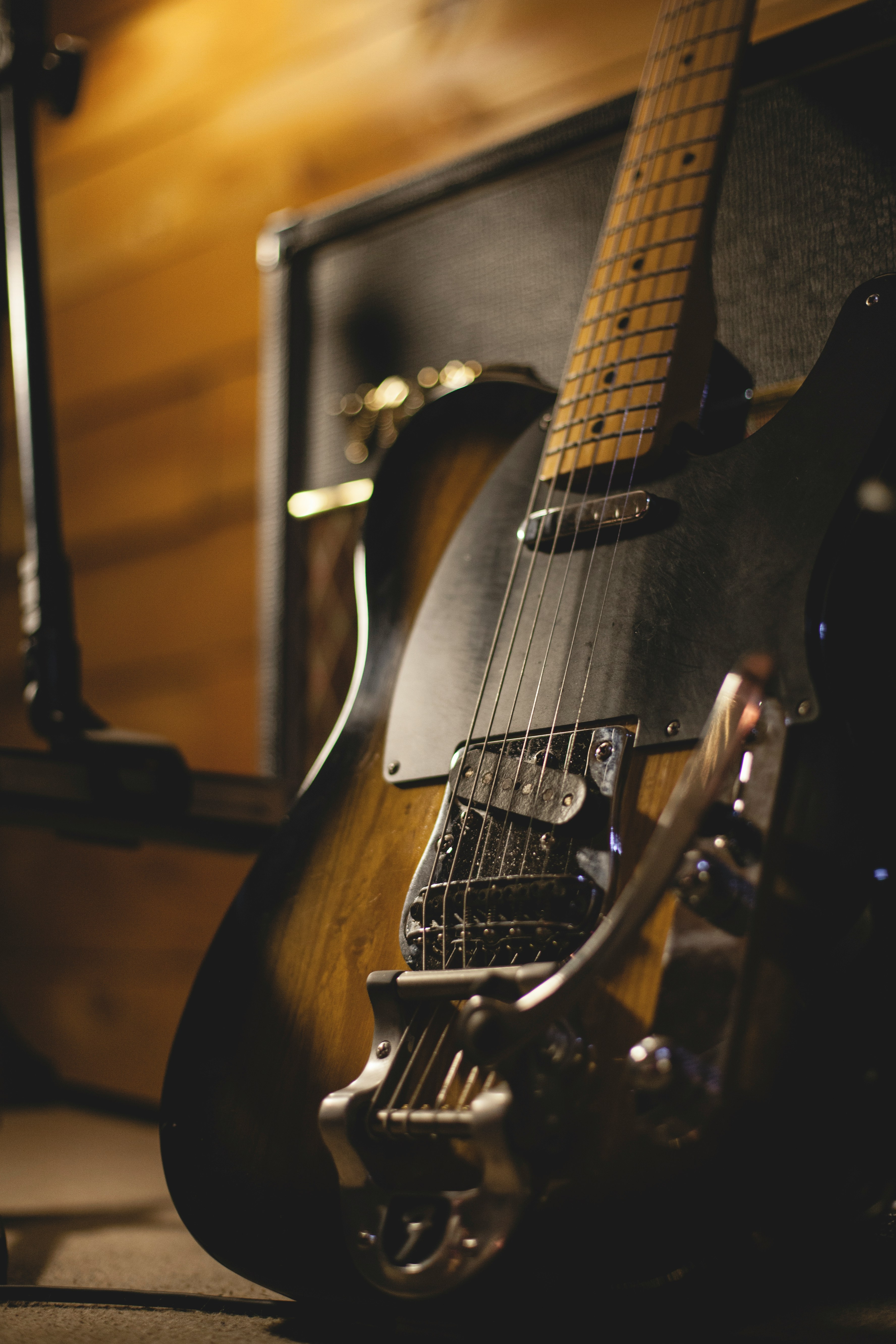 guitar in music studio