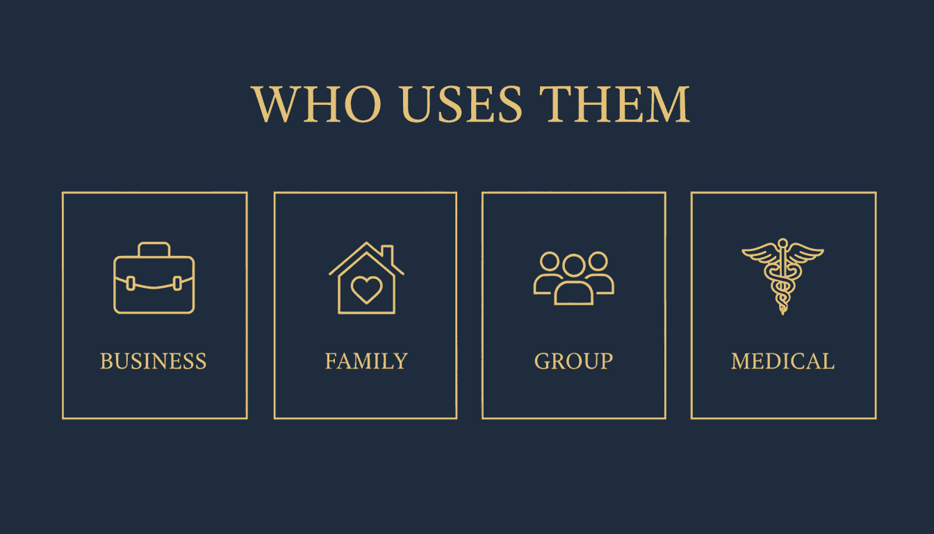 Who uses business jets infographic