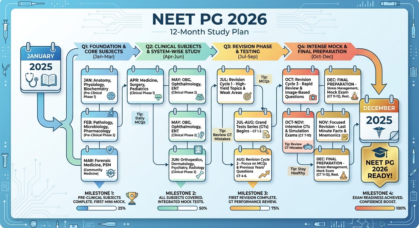 NEET PG 2026 preparation timeline and study schedule