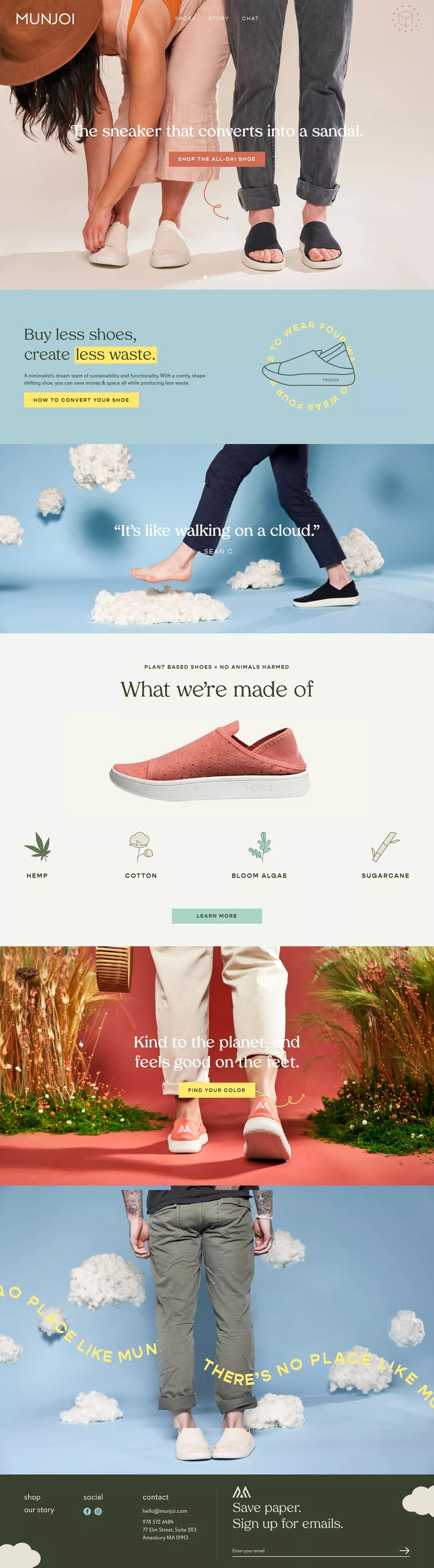 Munjoi ecommerce page screenshot showcasing Fashion and Ecommerce design