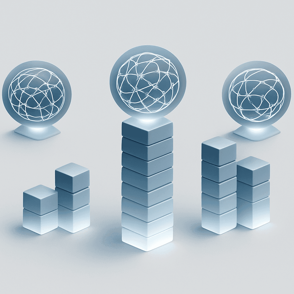 Abstract diagram comparing citation counts across ChatGPT, Perplexity, and Gemini engines.