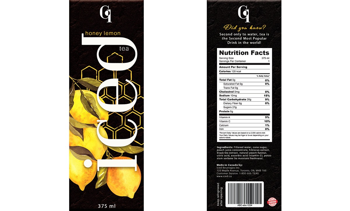 Iced iced tea label design