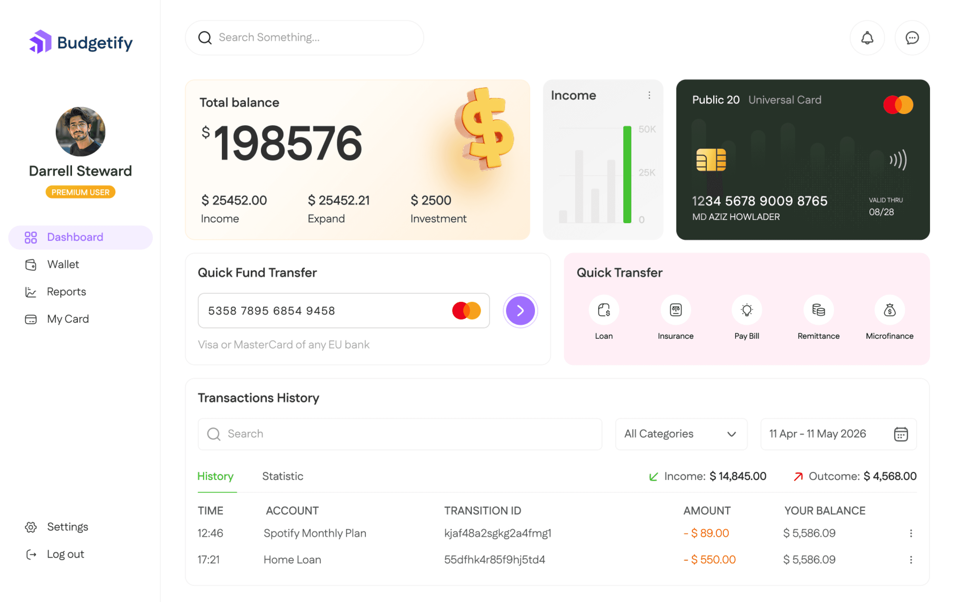 Budgetify hero image for saas website