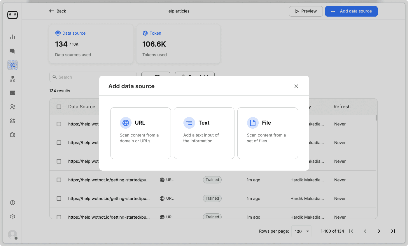 image of adding knowledge base to AI agent