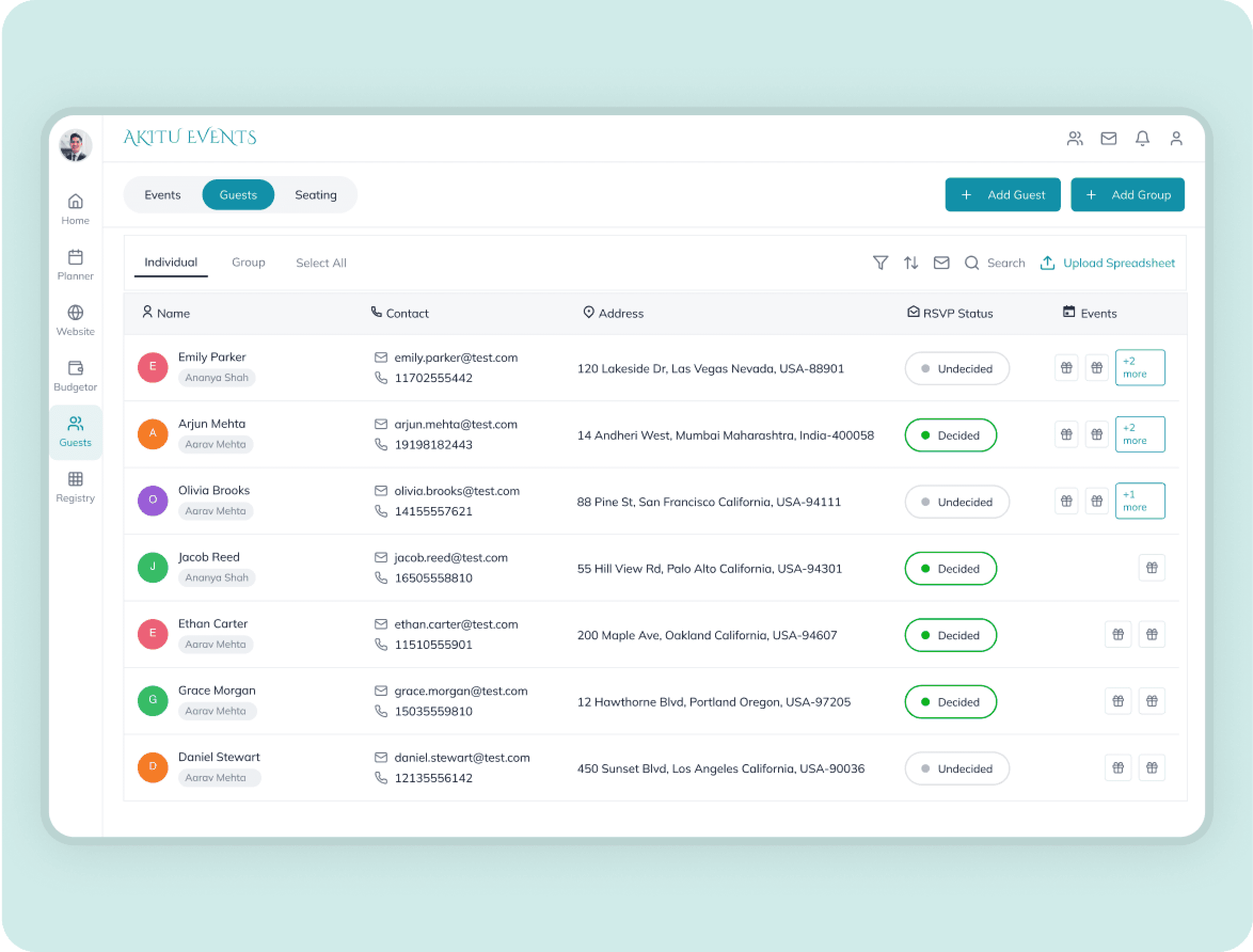 Digital shared photo album for wedding guests