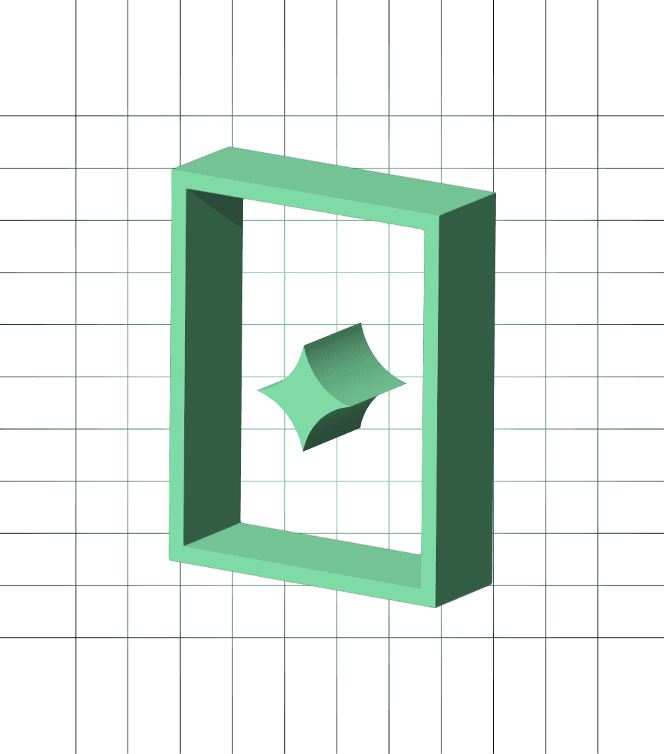 Stilisierter Rahmen mit Stern im Zentrum – Metapher für präzise visuelle Kommunikation.