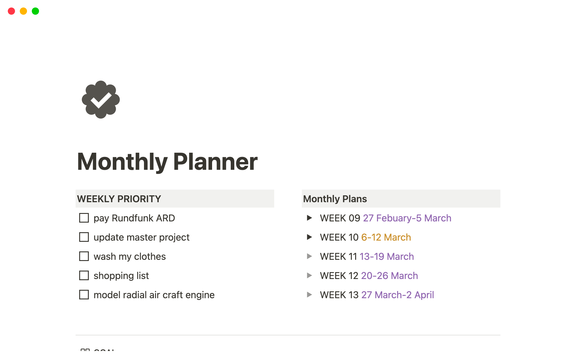 20+ Best and Free Notion Monthly Planner Templates