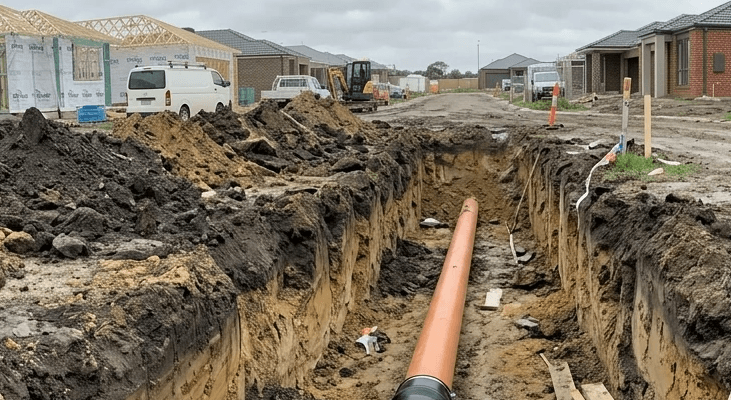 subdivision drainage network contractors, civil and commercial drainage melbourne.