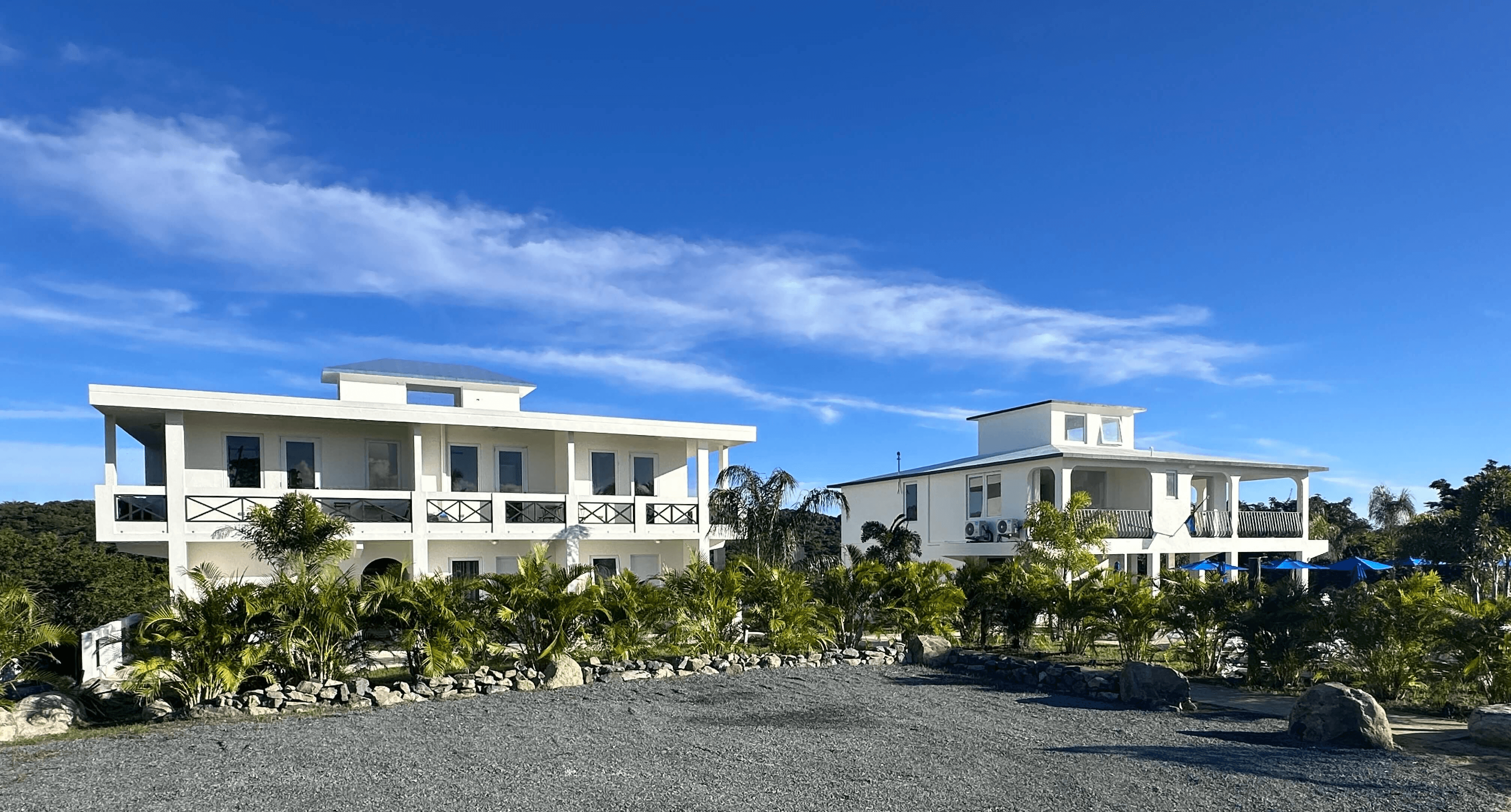 Exterior view of Club Vieques resort building, home to luxurious accommodations and tropical charm in Vieques, Puerto Rico.