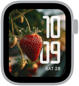 strawberry fields Apple Watch face preview 3 featuring summer.